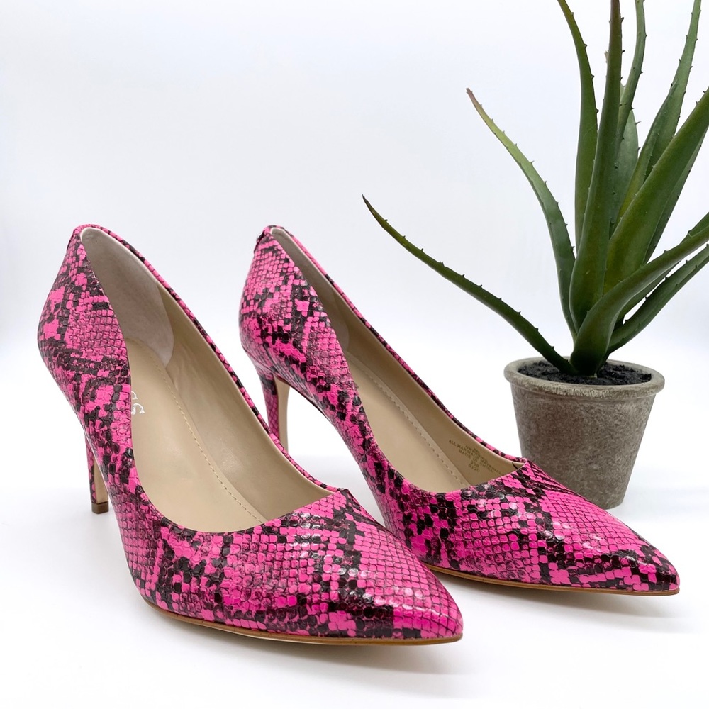 Guess Heels Pink Sexy Snake Embossesd Bennie Pumps